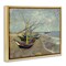 Stupell Industries Classic Fishing Boats on Beach Framed Floater Canvas Wall Art Design by one1000paintings